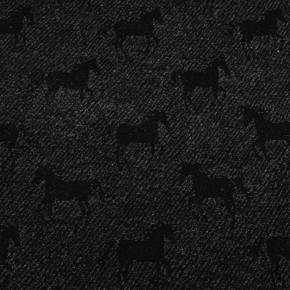 Style 636 Equestrian Horse Jacquard Herringbone Wool Blend Fabric product photo