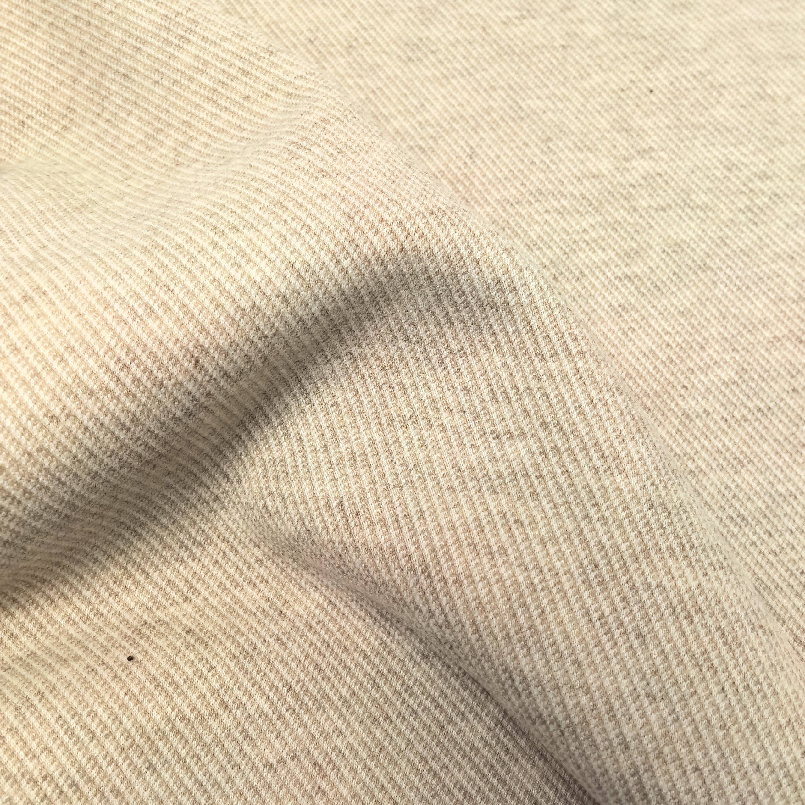 Textured beige fabric close-up Fine-Gauge Soft-Brushed Twill Snow-Speckled Fabric